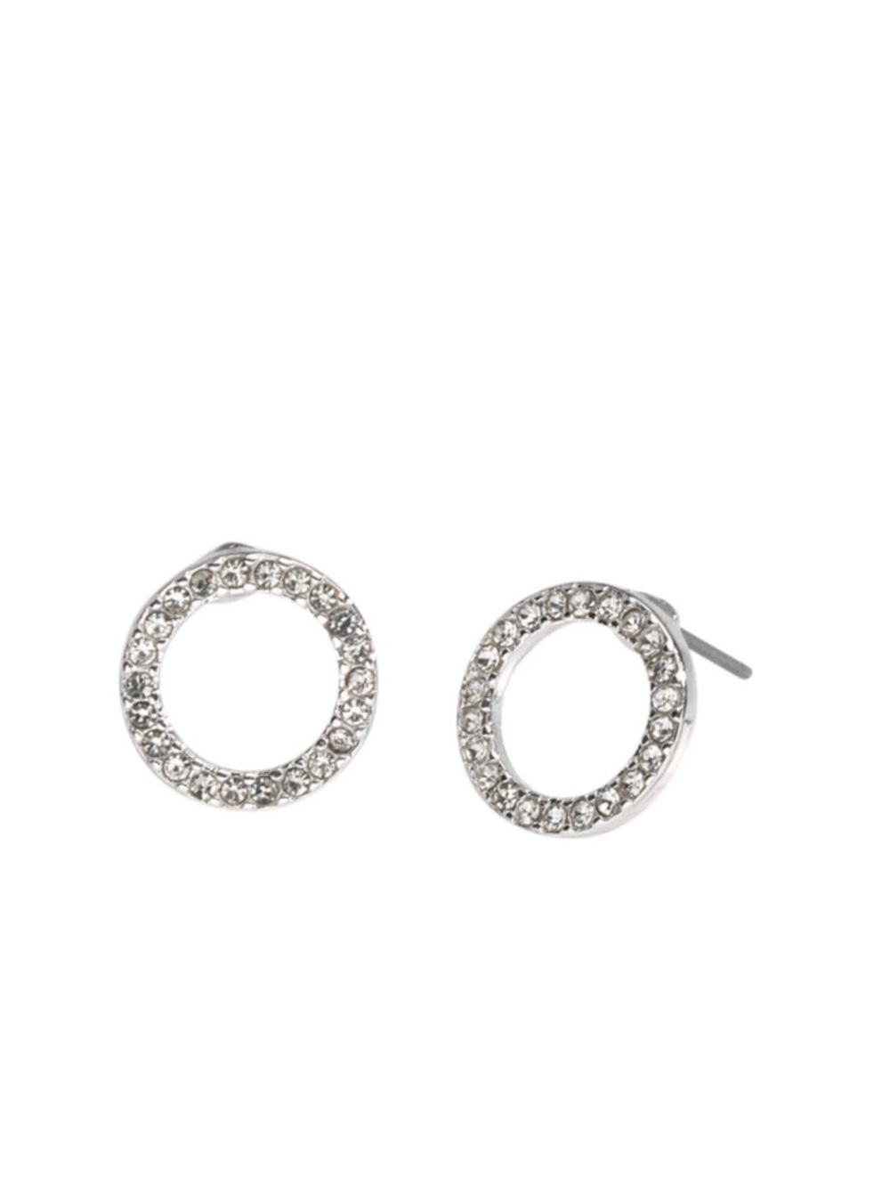 Park Lane Silver Crystal Open Circle Stud Earrings